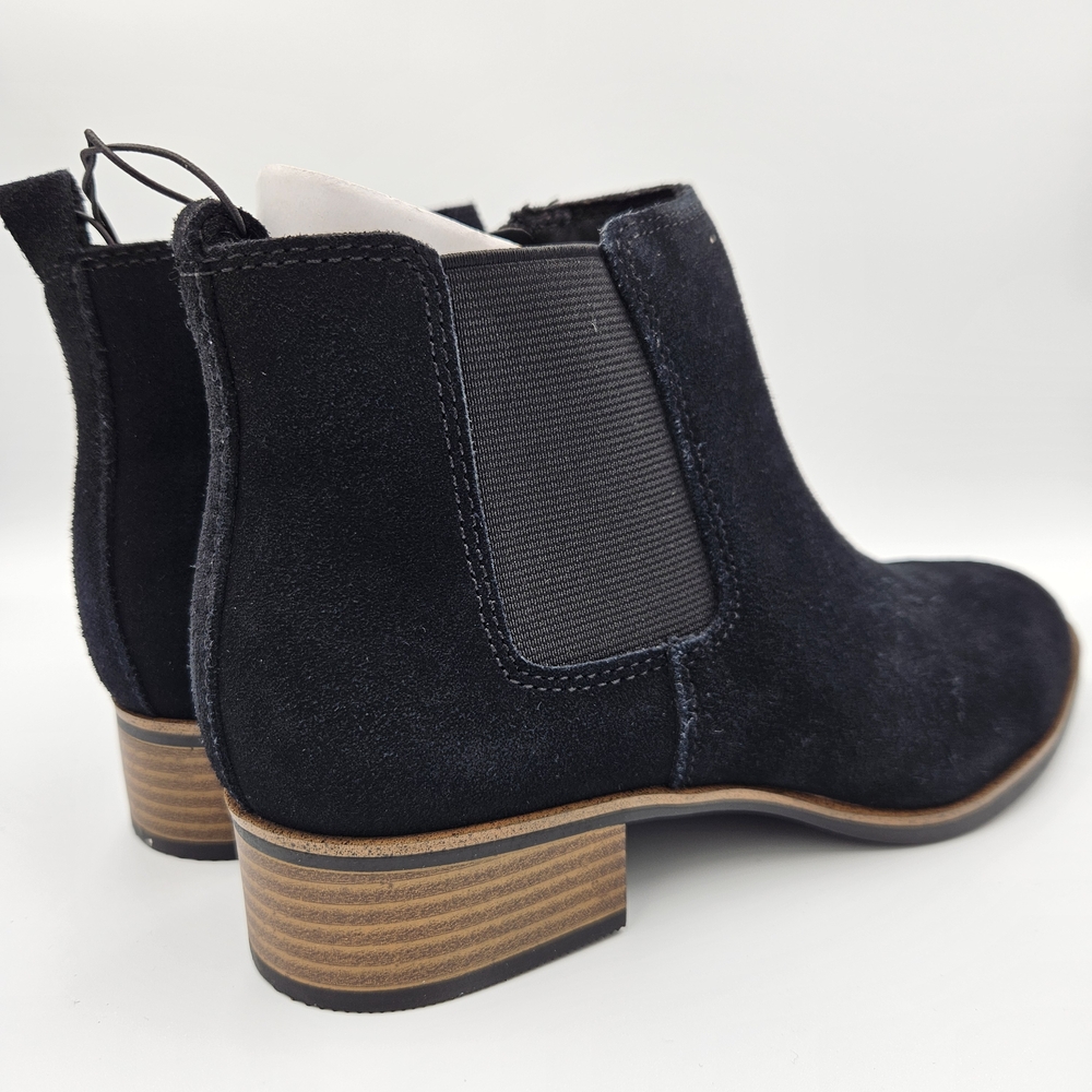 White Mountain Ladies 1″ Heel Suede Leather Ankle Boots — Black, Size 7 — NWT